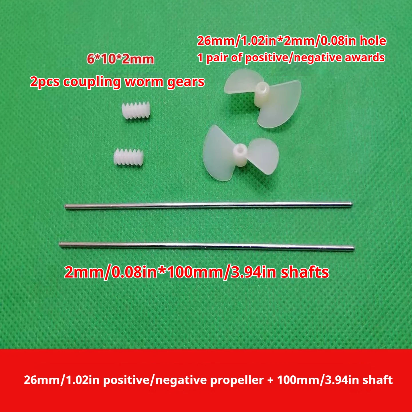 set of 2‑Blade Boat Propeller 22/26mm,CW CCW Propeller DIY STEM Educational Accessory, Hand‑Assembly Model Ship Thruster Paddle