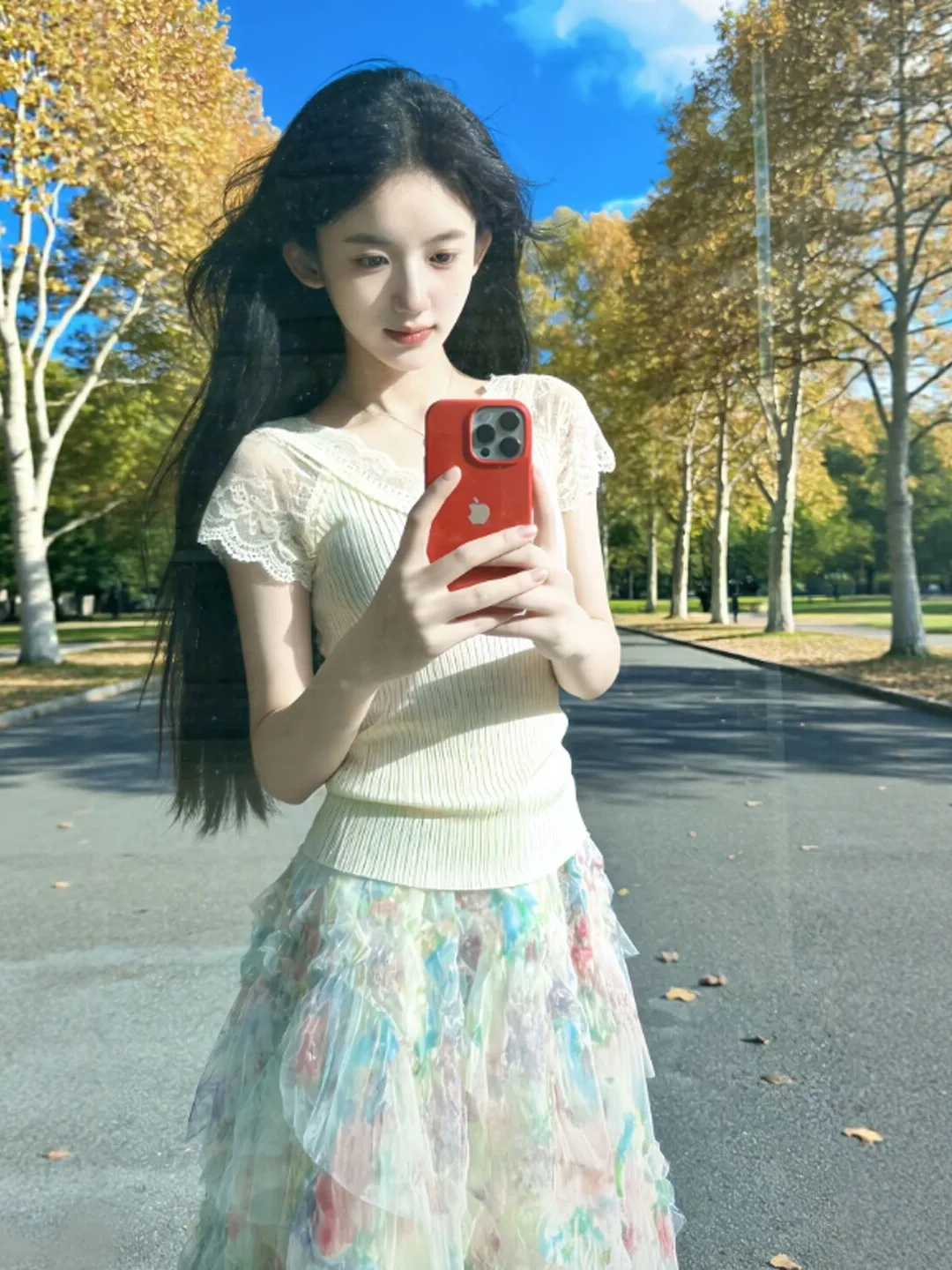

Summer Floral Halter Neck Dress And T-Shirt Two-Piece Set Women's Fashion Soft Style Floral Print High Waist Midi Skirt