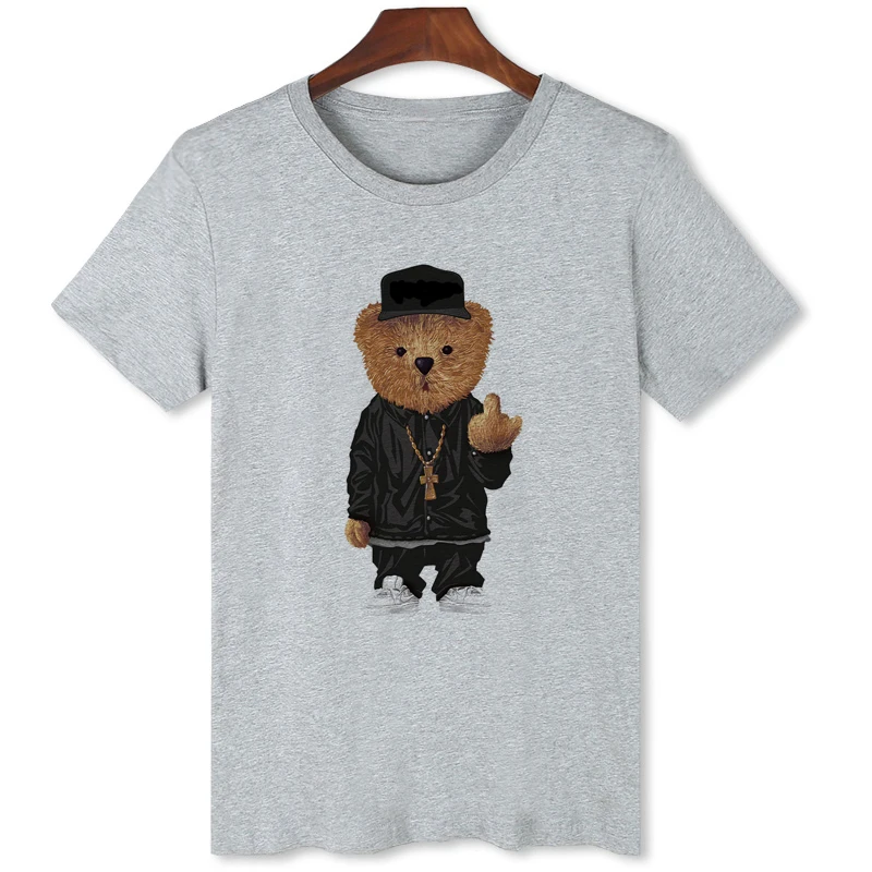 Handsome Plush Teddy Bear T-shirt Men's Short Sleeve Summer Clothing Hot Sale Cool Tops Fashion Tshirt B172