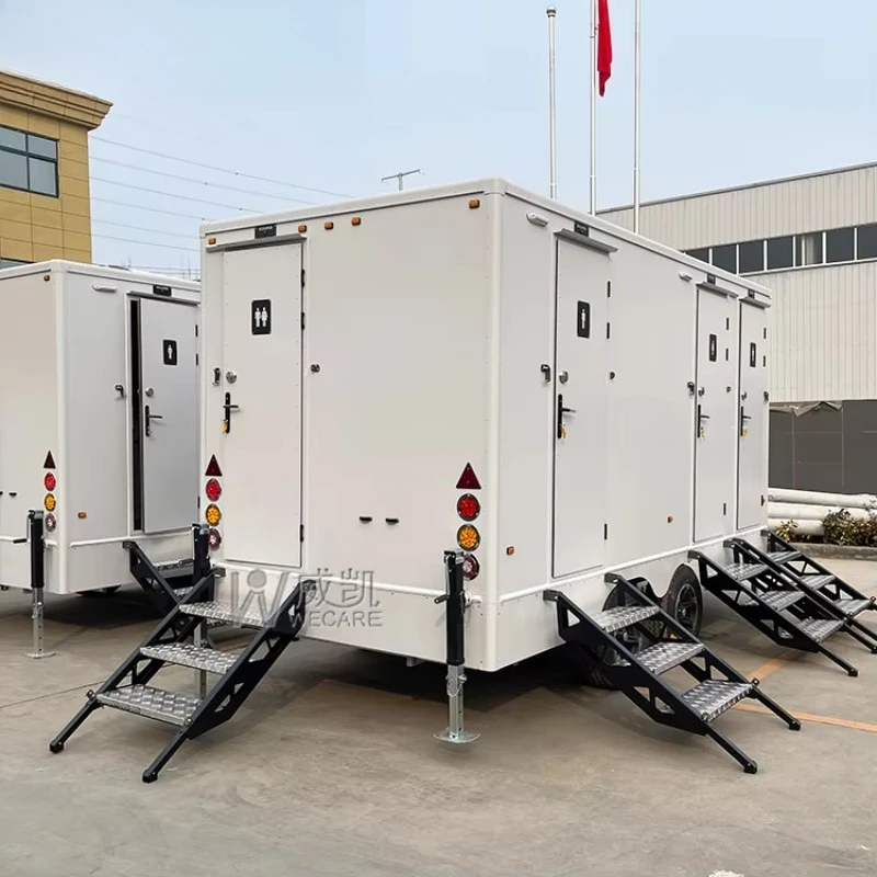 Wecare 3 bancarelle Mobile Toilette portatile Rimorchio Toilette portatile Mobile in plastica per campeggio all'aperto