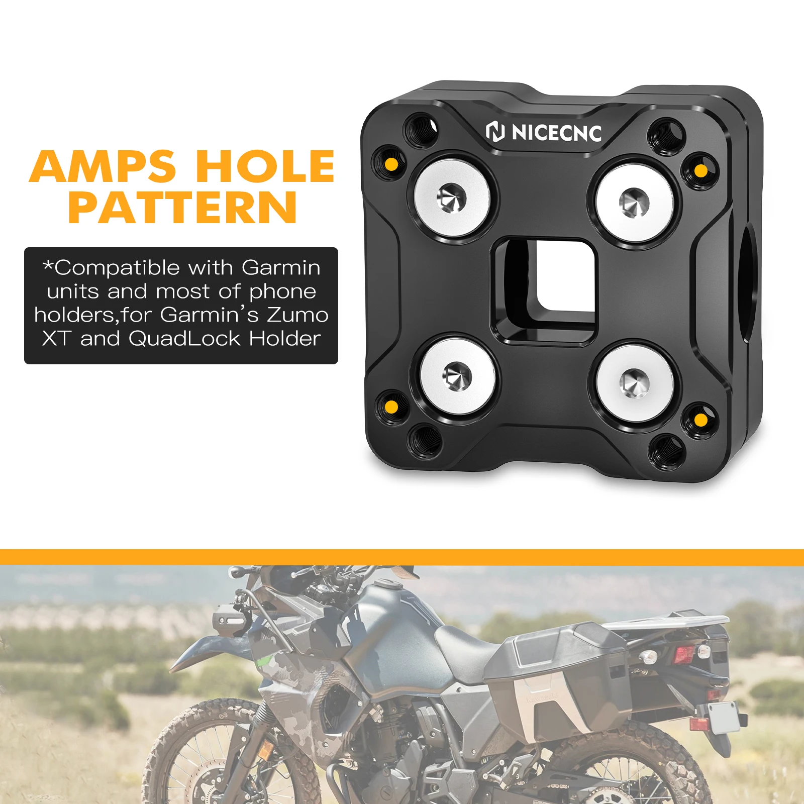 

NICECNC Motorcycle GPS Holder Bar Clamp 14MM Standard GPS Mount For Kawasaki KLR650 2022 2023 Navigator Phone Mounting Bracket