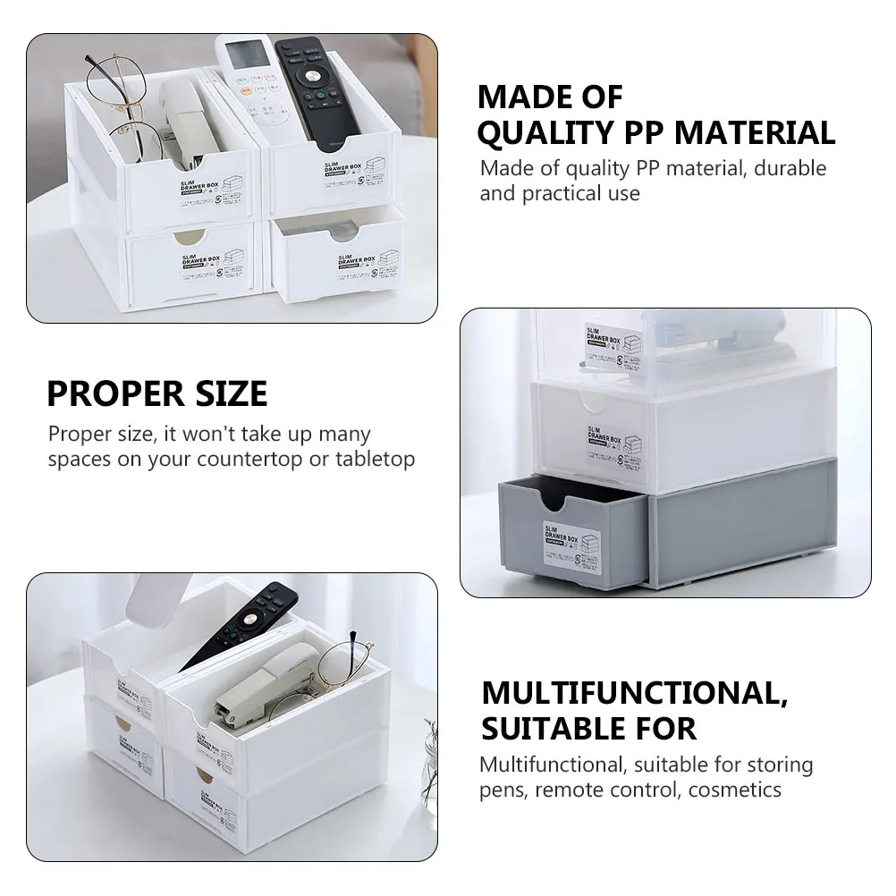

Organiser Drawer Organizer Storage Countertop with Drawers Pp Small Stackable Bins Desk