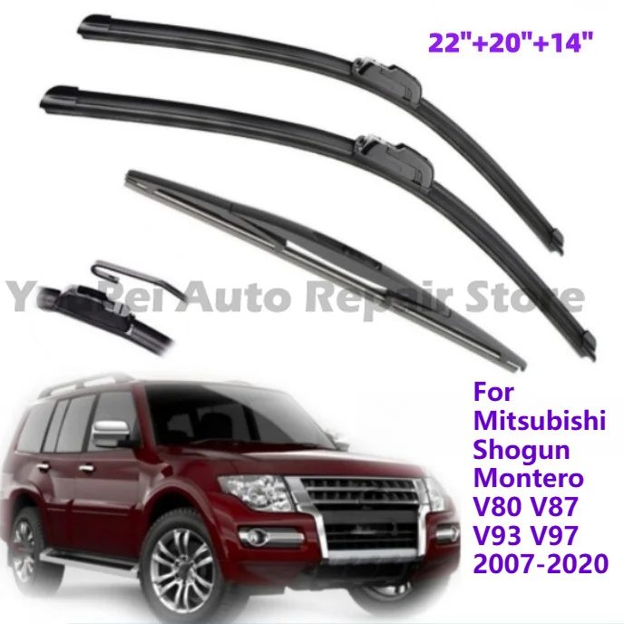 For Mitsubishi Pajero Shogun Montero 2007-2020 Windshield Wipers, Soft Rubber Scratch Free Precise Fit