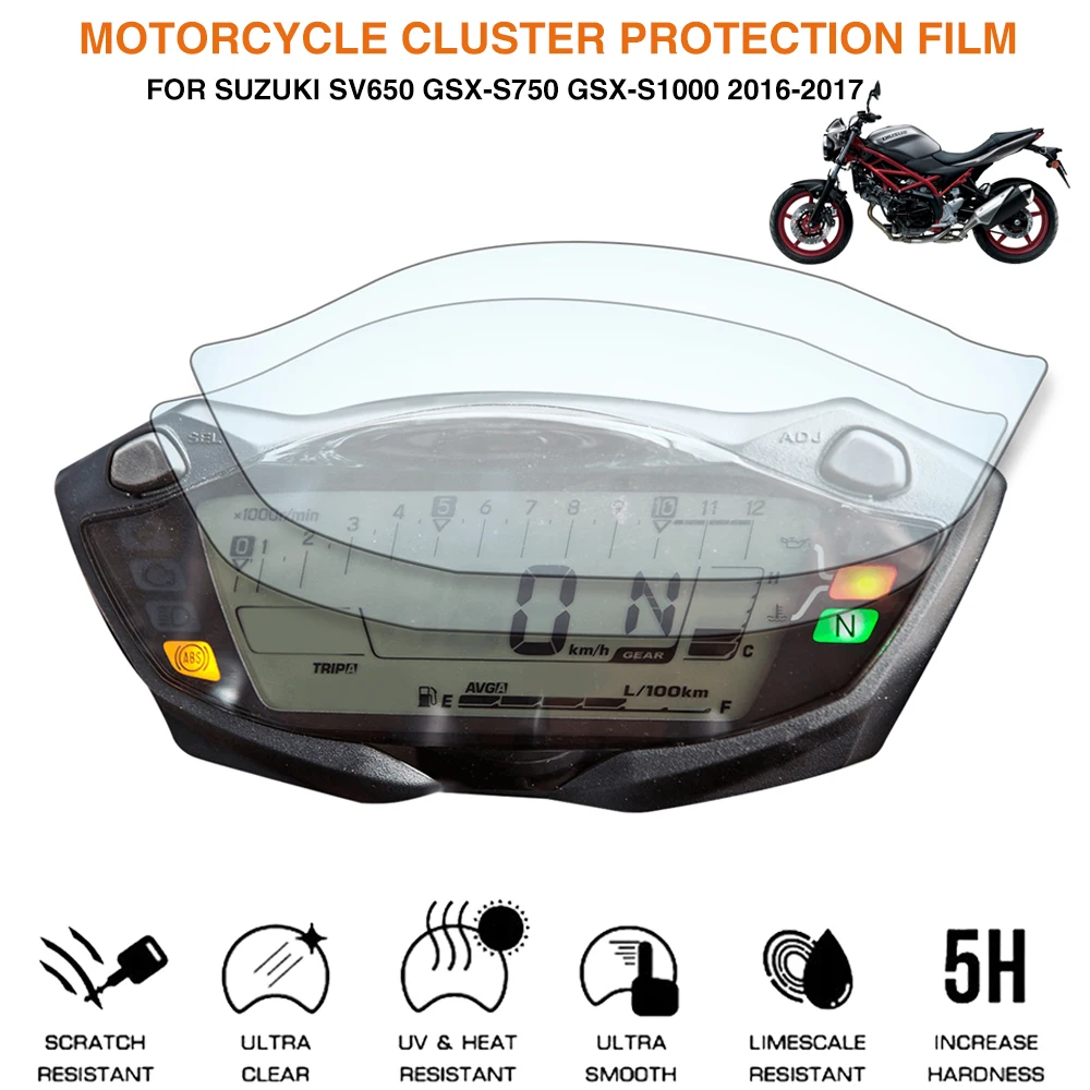 For Suzuki SV650 GSX-S750 GSX-S1000 2016-2020 Motorcycle Cluster Scratch Protection Film Screen Protector