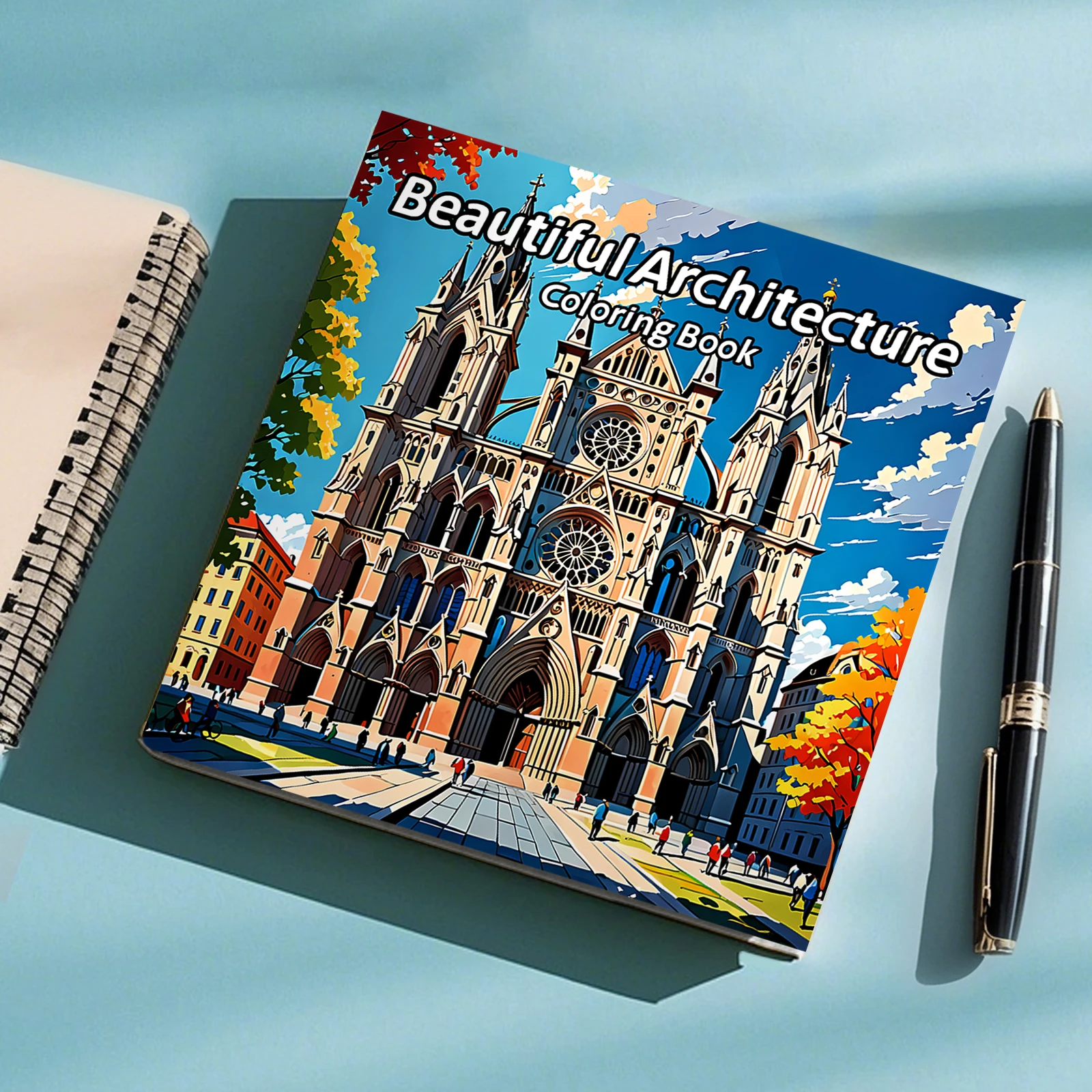 Adult Picture Book 24 Pages Beautiful Architecture Coloring Book Can Relax and Relieve Stress Graffiti Painting Drawing image 4