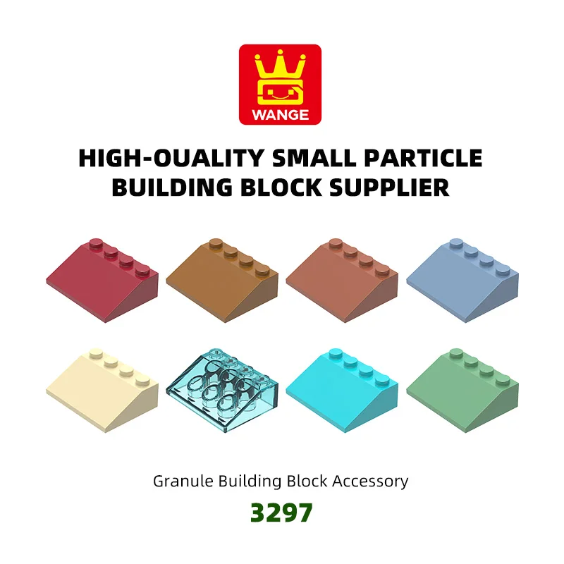 WANGE 34Pcs/Lot 3297 Slanted 4 Column reverse 3*4 Holes Loose Parts Compatible with Building Blocks DIY Toy Assembly Storage