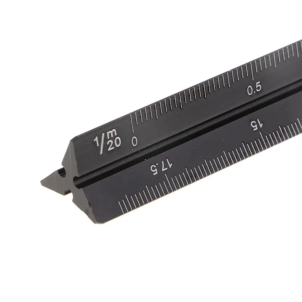 Multi-Functional Aluminum Triangular Engineer Scale Ruler - 15cm