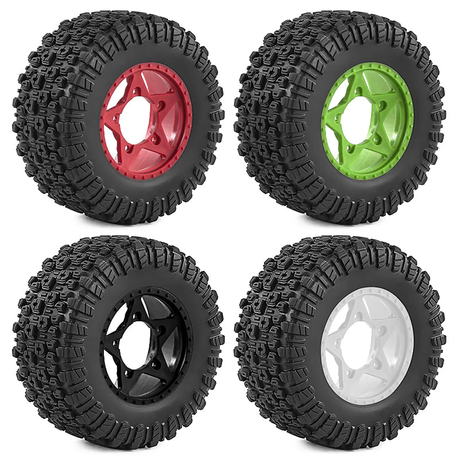 4PCS RC Shot Course Wheel Tires with 12/14/17mm Wheel Hex for 1/10 ARRMA Senton Traxxas TRX Slash - RC Truck Upgrade Parts