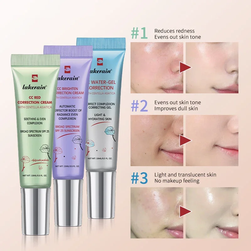 CC Crema per la correzione rossa Primer idratante Trucco anti-sudore impermeabile prima del correttore Cosmetico per il trucco delle donne duraturo