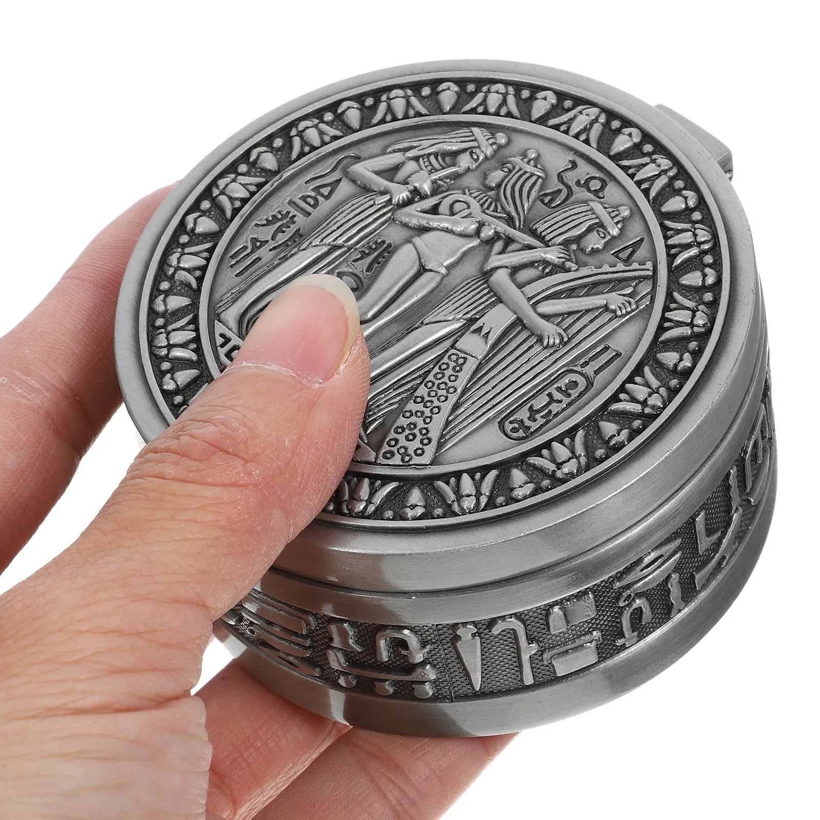 

Vintage Aluminum Jewelry Box Small Exquisite Rings Earrings Storage Case Decorative Organizer Jewelry Box Trinket Case