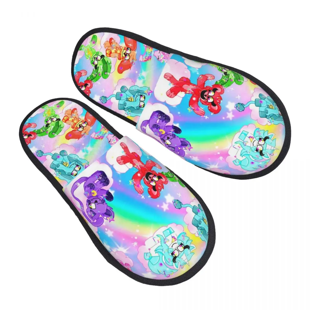 Custom Smilings Cartoon Critters Memory Foam Slippers Women Cozy Warm House Slippers