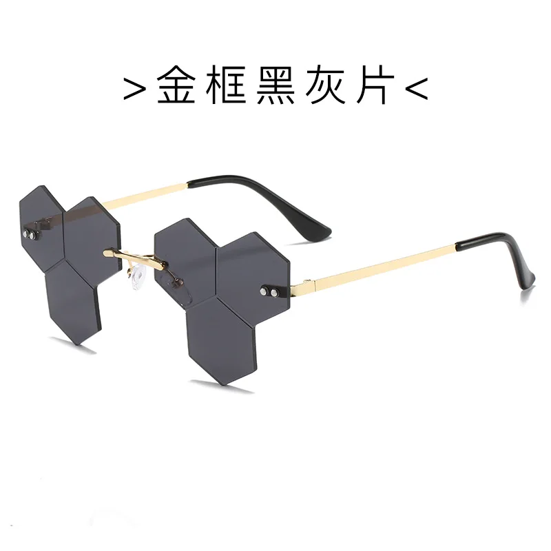 Irregular Sunglasses Frameless Party Dance Sunglasses Funny Hip Hop Glasses Live Broadcast