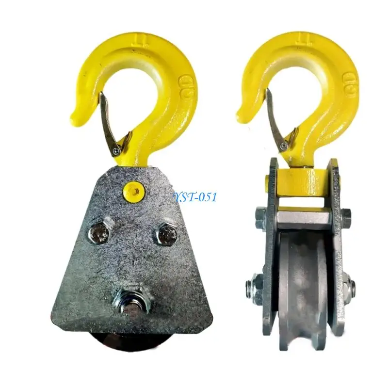 E15A Industrial Strength 1Ton Pulley Hook Rolling Pulley With Quick Installation For Scaffolding Warehousing for 14mm Rope
