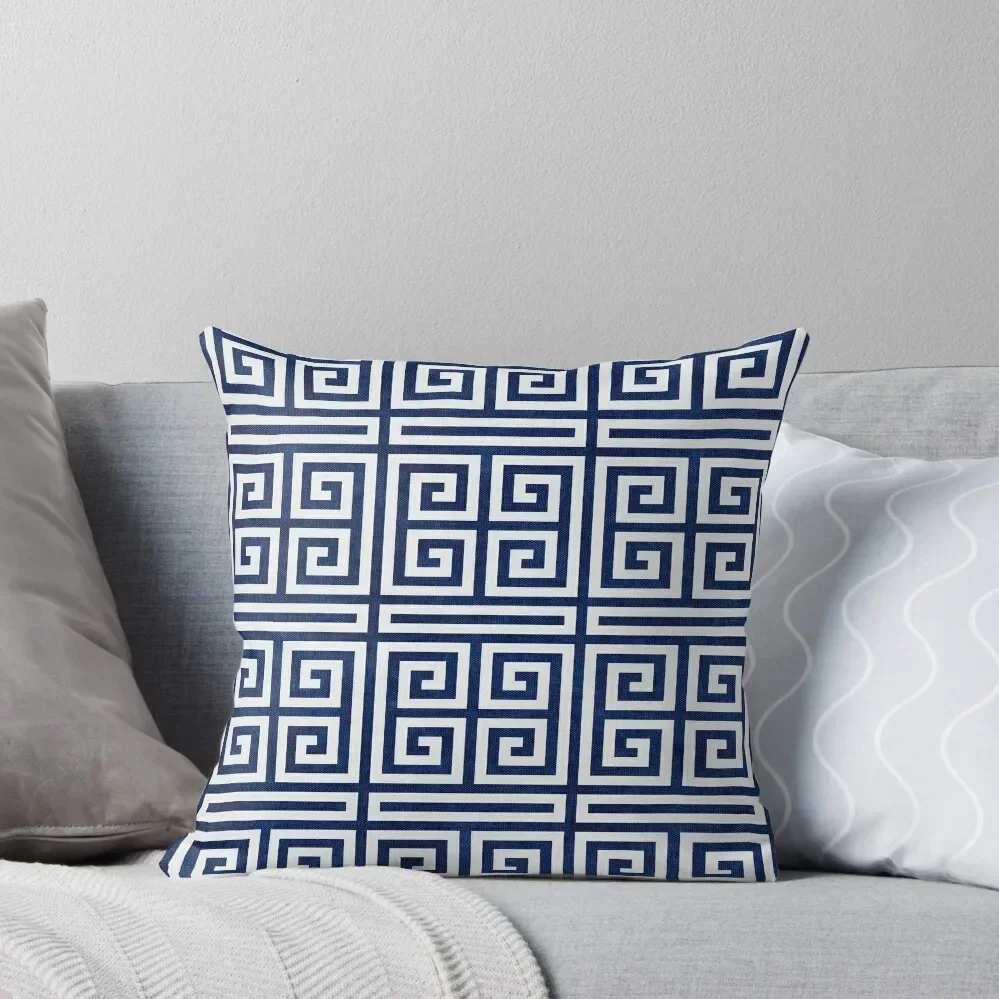 

Greek Key - Blue and White Throw Pillow Cushion Cover Pillow Case pillow