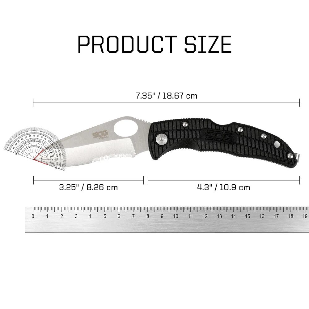 SOG ZILLA Portable EDC Folding Knives Military Tactical Knife /w Clips Outdoor Survival Knives Camping Supplies Cutter SP02CP