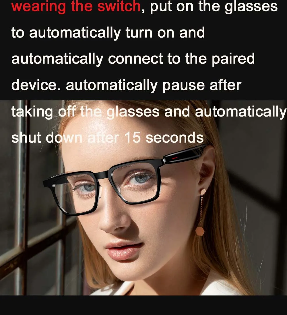 النظارات الذكية E10 النظارات اللاسلكية الأزياء النظارات الذكية الموسيقى النظارات اللاسلكية العدسات المستقطبة للرجال والنساء هدية