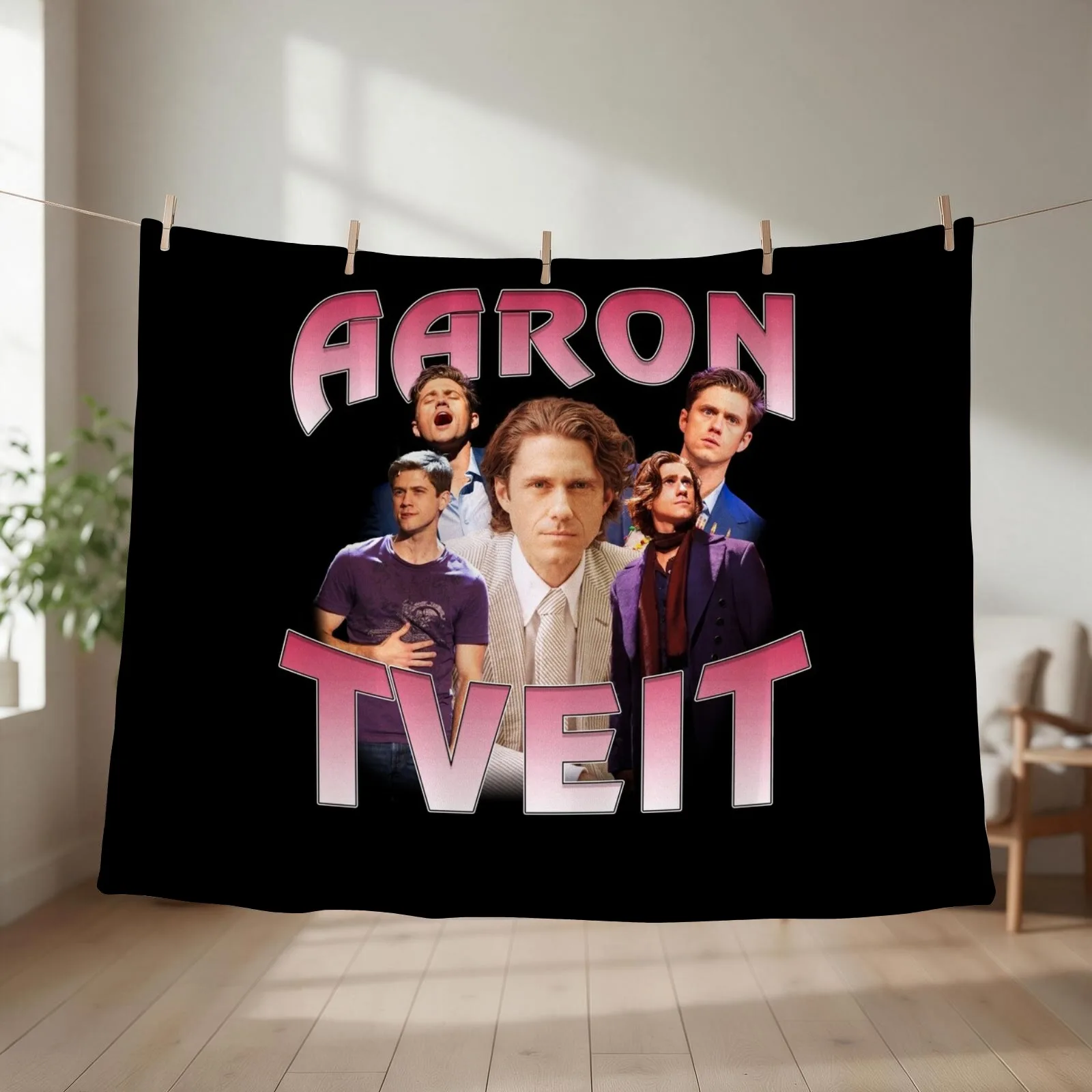 Aaron Tveit Retro Throw Blanket couch cozy soft plush fuzzy picnic outdoor blanket