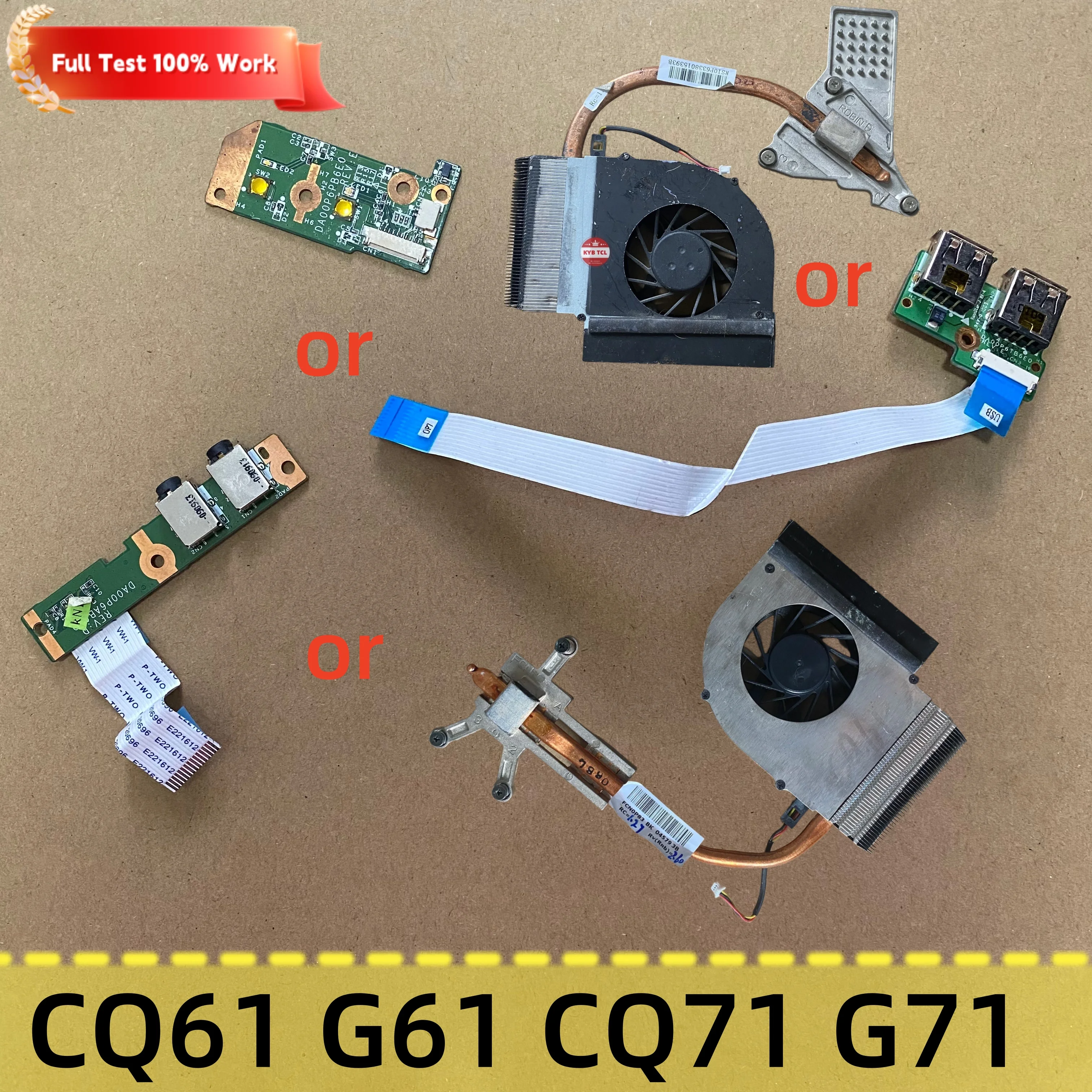 Для HP Compaq CQ61 G61 CQ71 G71 ВЕНТИЛЯТОР Радиатор Аудио USB Плата кнопки питания DA00P6TB6F0 DA00P6AB6D0 DA00P6PB6E0 582139-001 532605-001