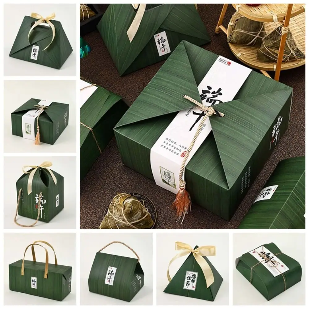 Triangle Design Dragon Boat Festival Gift Packing Box Cute Paper Chinese Style Gift Bags Antique Reused Gift Zongzi Box