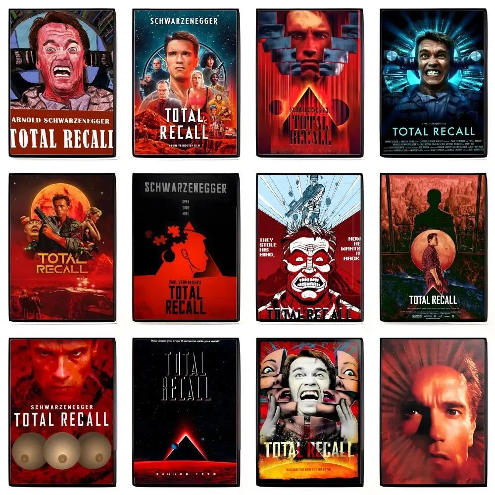 Affiche autocollante artistique imperméable T-Total Recall, style science-fiction, pour décoration murale de café et chambre de dortoir