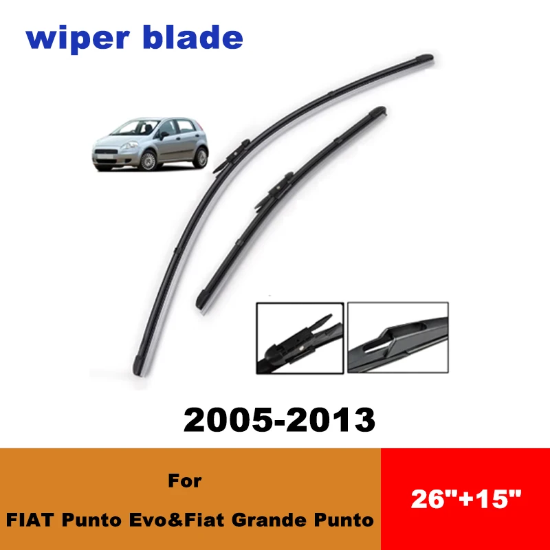 

For FIAT Punto Evo&Fiat Grande Punto 05-13 car front wiper blades silent wiper blades soft rubber windshield wipers accessories