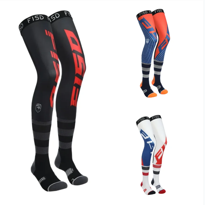 

FISD мотоциклетные компрессионные наколенники, носки для эндуро, верхние гоночные носки MX MTB, защита квадроцикла, спортивные нескользящие наколенники, носки для эндуро