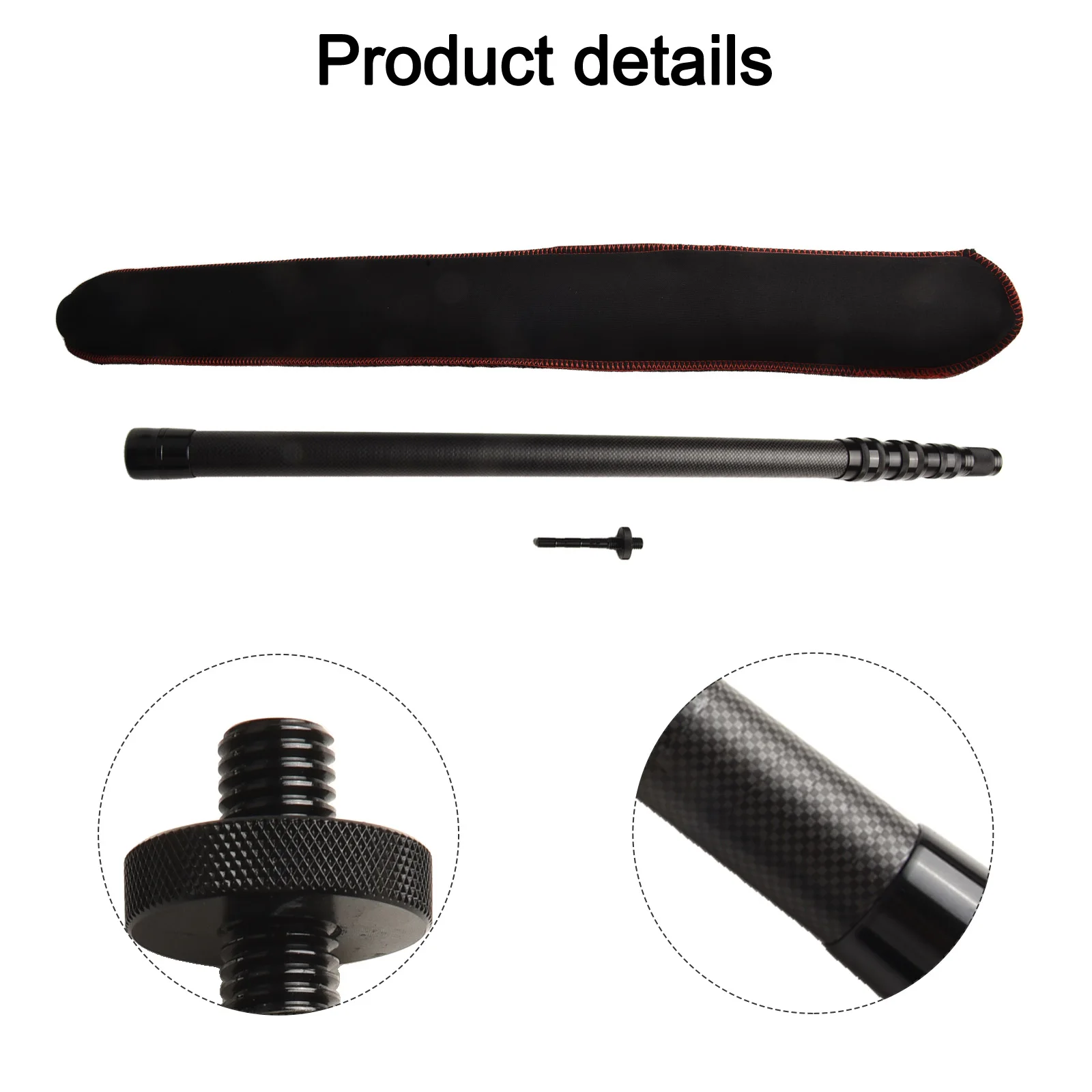 ABS Plastic Carbon Fiber One Handed Or Two Handed Retractable Pole Tail Dia Aluminum Alloy Rod Length Cm Stable