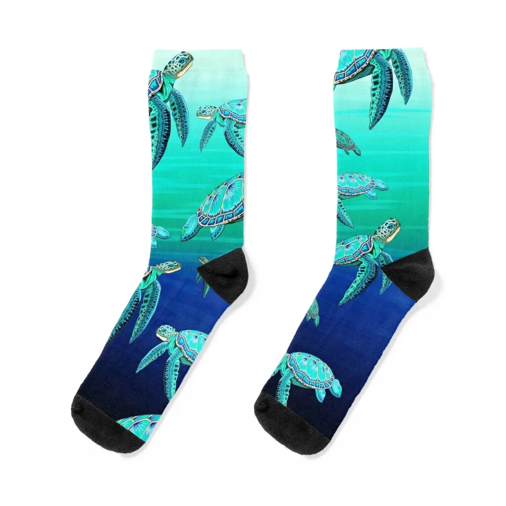 

Sea Turtle Turquoise Oceanlife Socks men cotton high quality Stockings man hip hop Boy Socks Women's