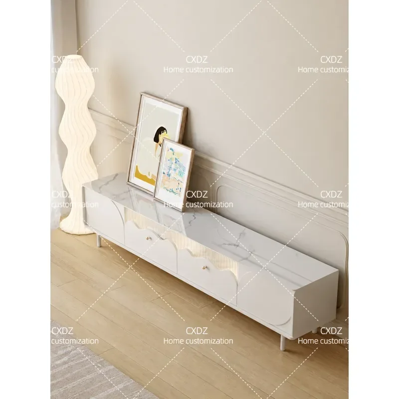 Hetu living room coffee table TV cabinet combination modern minimalist cream style small apartment household storage TV