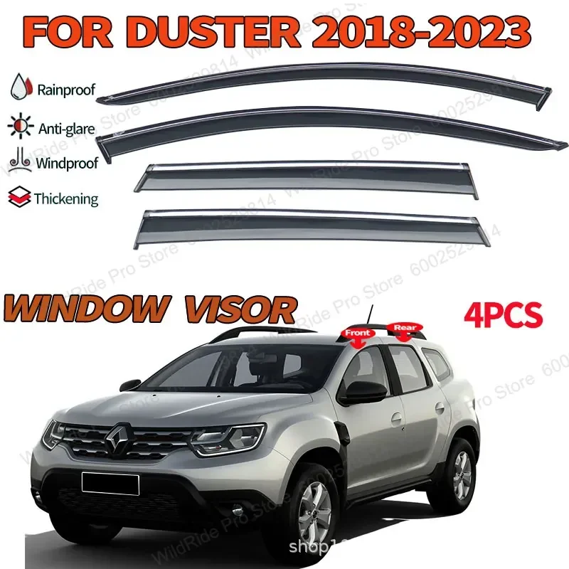 Window Visor Rain Eyebrow for Renault Duster 18 to 23 Cross Border Modified Rain Baffle
