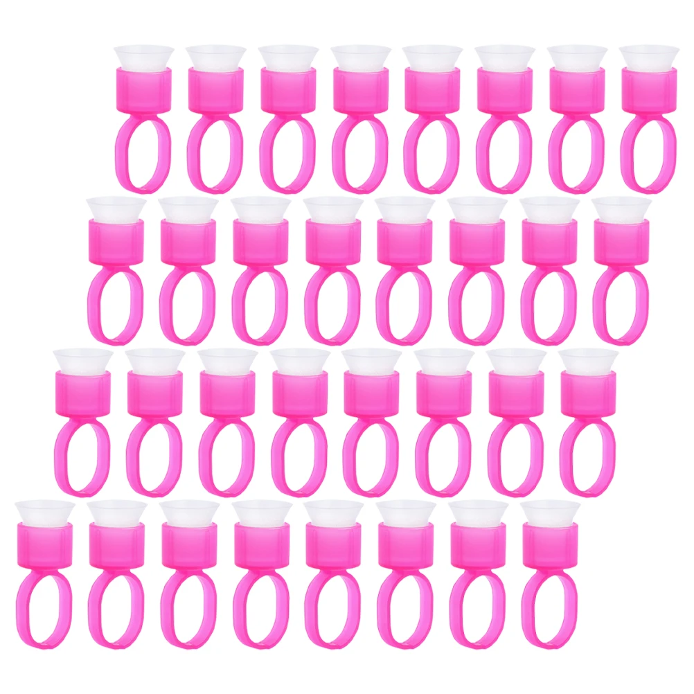 

50pcs Pigment Rings Cups Glue Bracket Pink 50cps Eyelash Extensions Tattooing Supplies Lash Glue Rings Durable Easy Use