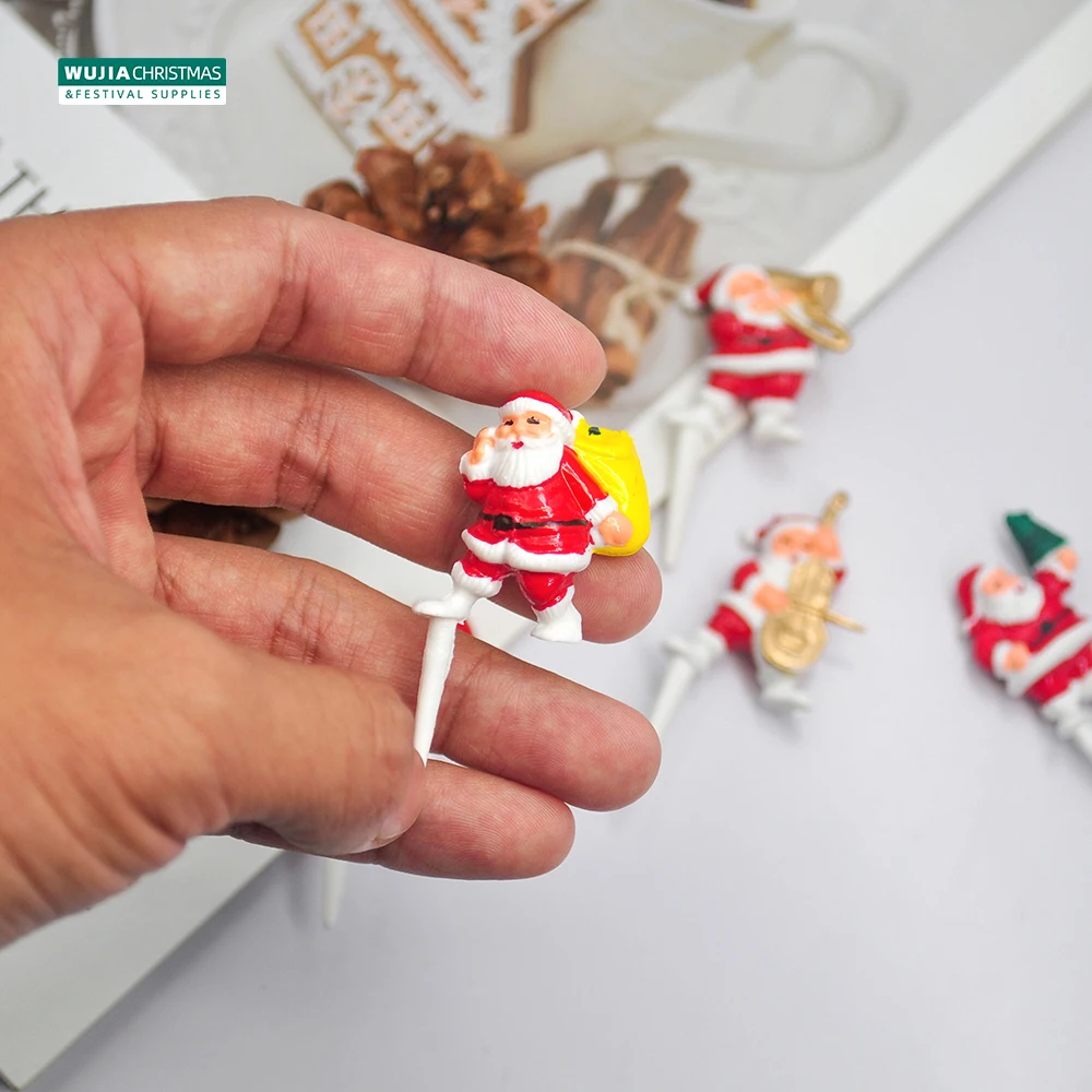 5 teile/satz ins Silvester Weihnachts kuchen Topper Santa Claus DIY Kinder Noël Party Cupcake Familie Weihnachten Geschenke Dessert Dekoration – Detail 5