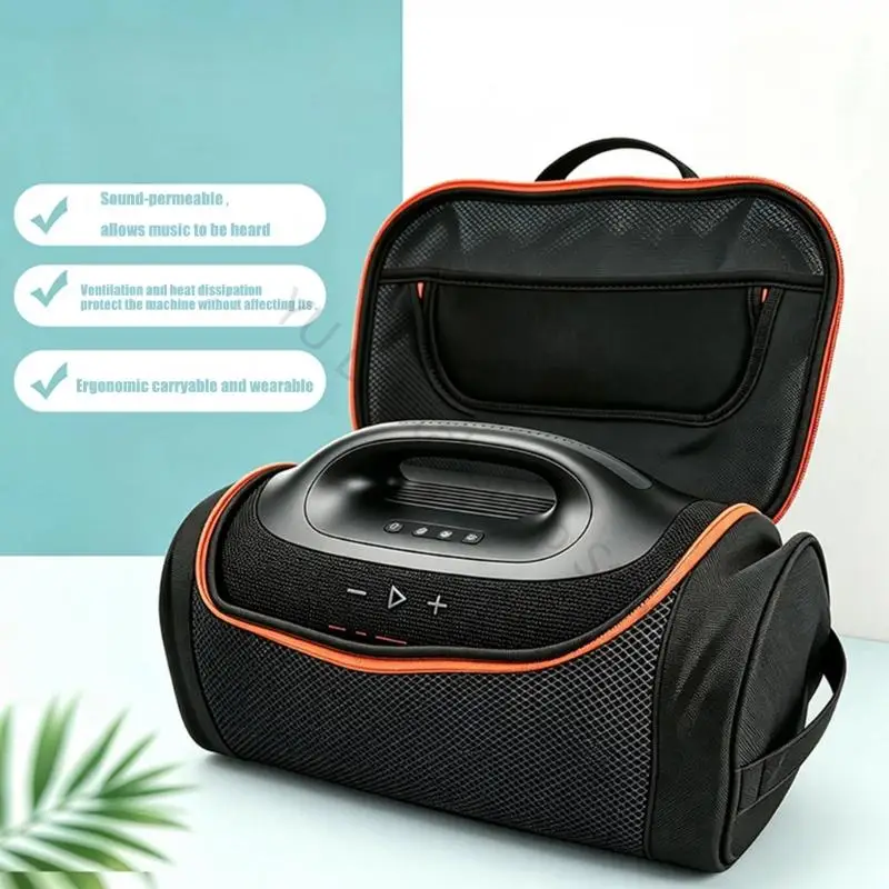 96BA Tragetasche für Heimlautsprecher mit Hartschalenrahmen, Außentasche vorne und geschlossener Öffnung für Boombox 4/3 Road – Detail 8