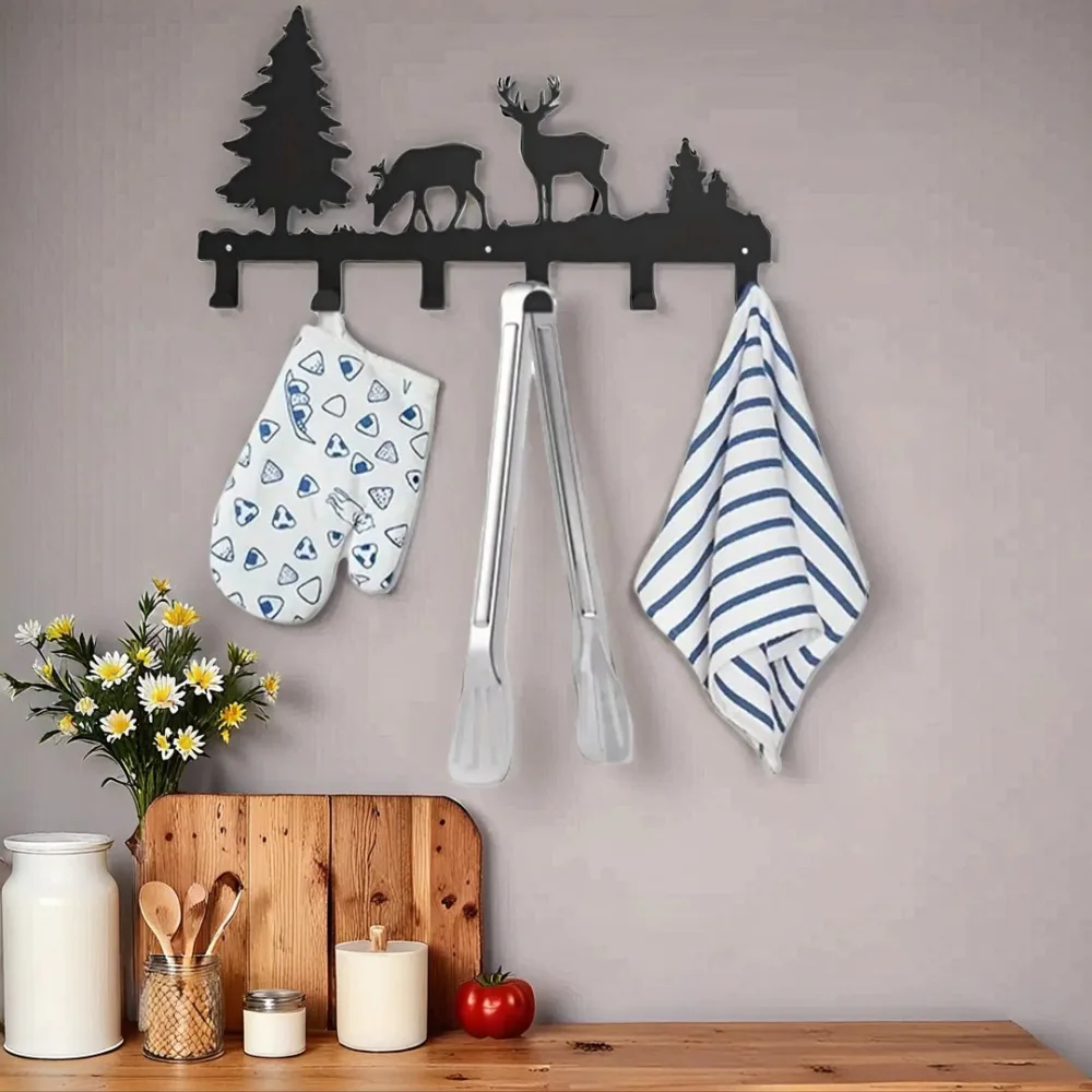 Einfache Wandskulpturen aus schwarzem Metall – robuste, rostfreie, wasserdichte Wandhalterung mit mattem Finish für Mäntel, Hüte, Taschen, Handtücher