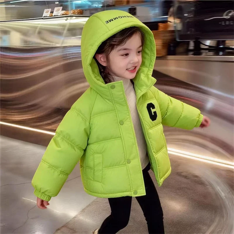 Winter Children's Down Jackets Kids Hooded Cotton Outerwear New Boys Girls Warm Thickened Coats Toddler Fashion Clothing 2-10Y 3