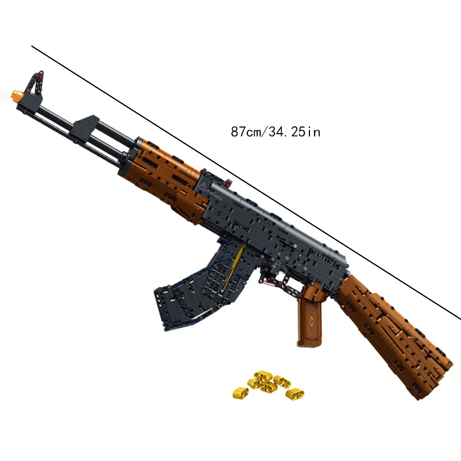 كتلة 1000 قطعة، مسدس AK47 أسود كبير، كتلة بندقية المكونات الفنية، هدية عيد الميلاد #6