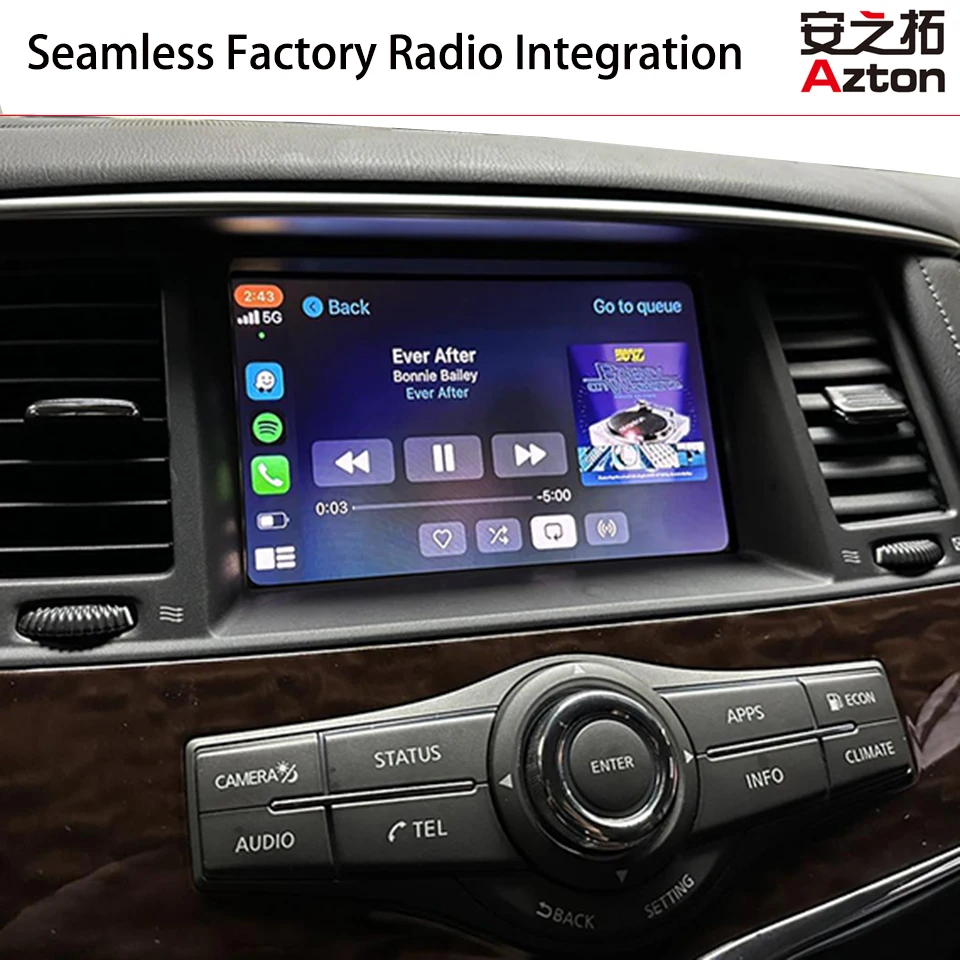 AZTON Car Bluetooth Music APP Navigation CarPlay & Android Auto Module for Nissan Pathfinder R52 Patrol Y62 Skyline 2020-2024