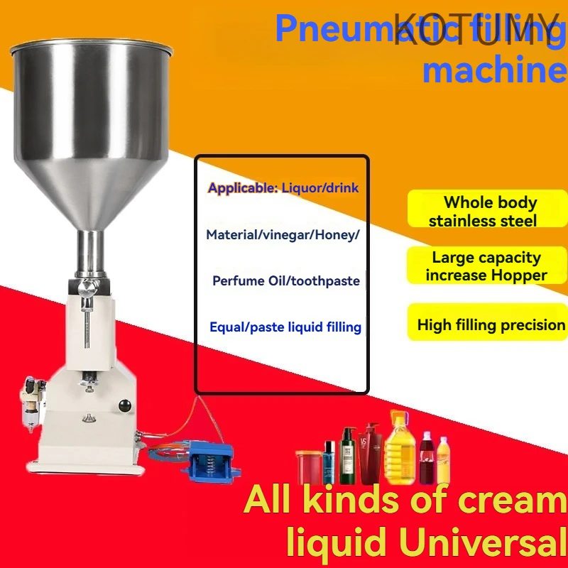 KOTUMY A02 Small Pneumatic Paste Liquid Filling Machine, High Precision Quantitative Filler