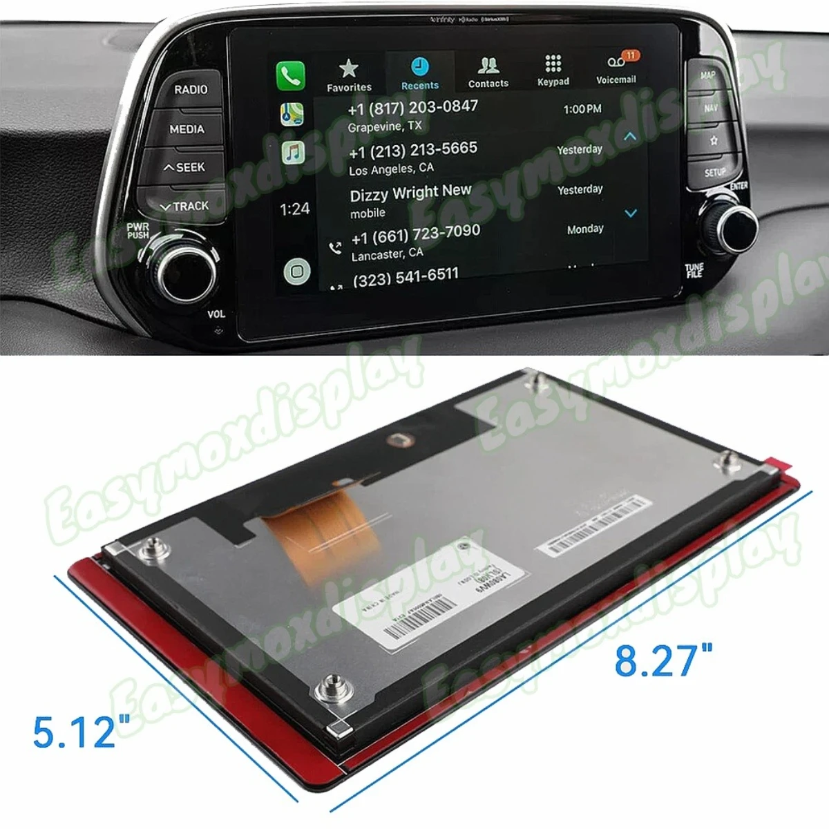 For Hyundai Tucson 2018 2019 2020 2021 2022 Navigation Radio 8 Inch LCD Touch Screen Digitizer Display Replacement