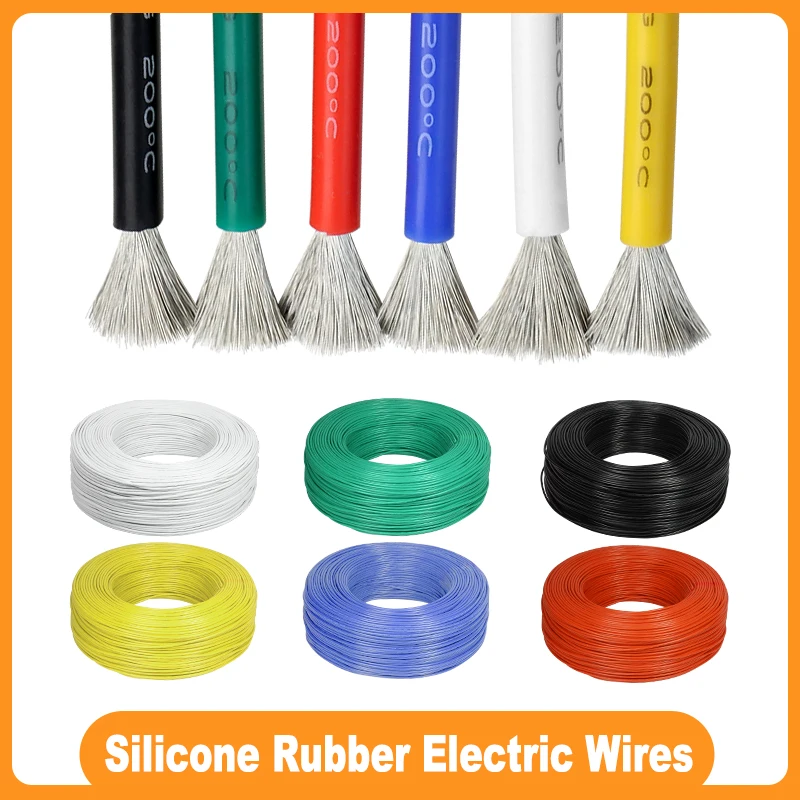

High Temperature Copper Wire 30 28 26 24 22 20 18 16 14 12 10 8AWG Silicone Rubber Insulated Electric Wires for Car Auto Battery