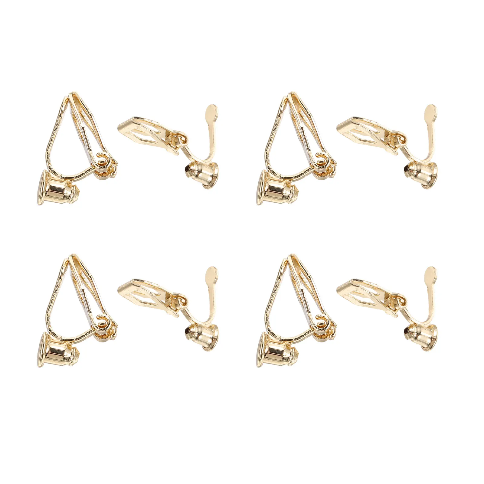 8Pcs Safe Ear Clip DIY Clip-on Earring Base Non-Pierced Triangle Earring Making Parts Non-Pierced Earrings Clip