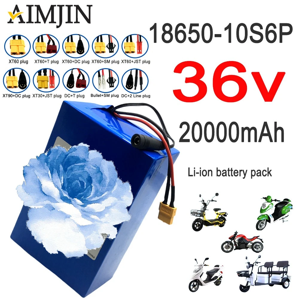 

500-1000W li-ion battery 10S6P 36V Original 20000mAh brand new, For most vehicles, supports customization of different plugs