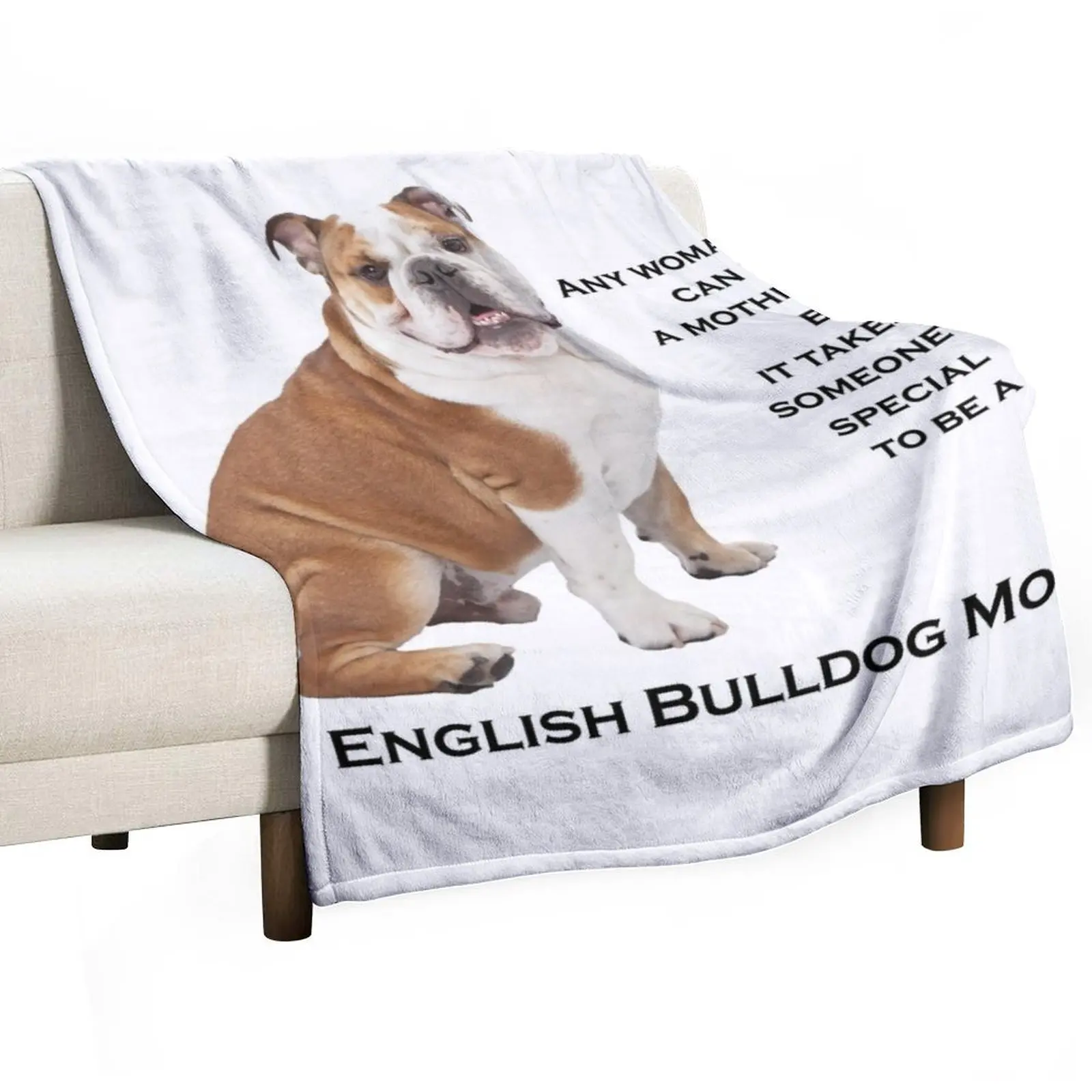 

English Bulldog Mom Throw Blanket Fashion Sofas Travel Blankets