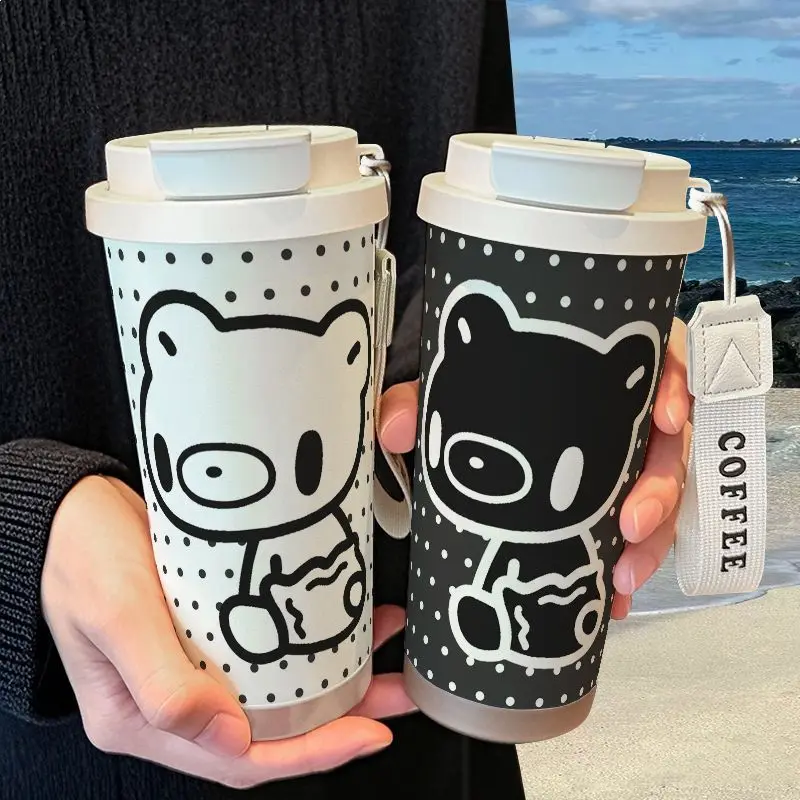 Gloomy Bear mug high color value cartoon graffiti printing large capacity portable student outdoor double drinking straight cup