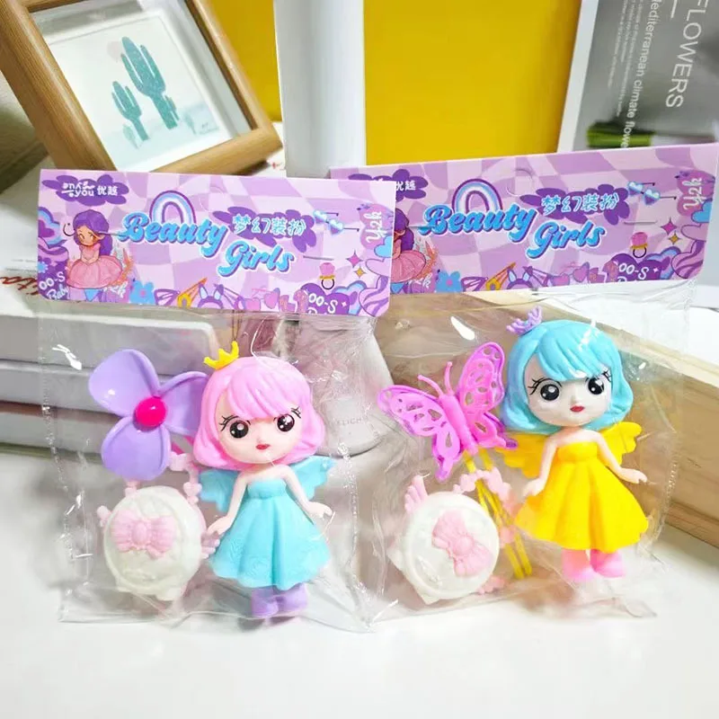 子供ままごとのおもちゃかわいいプリンセスガール人形 DIY ドレスアップセットシーンケーキ装飾装飾品パーティー小さなギフト