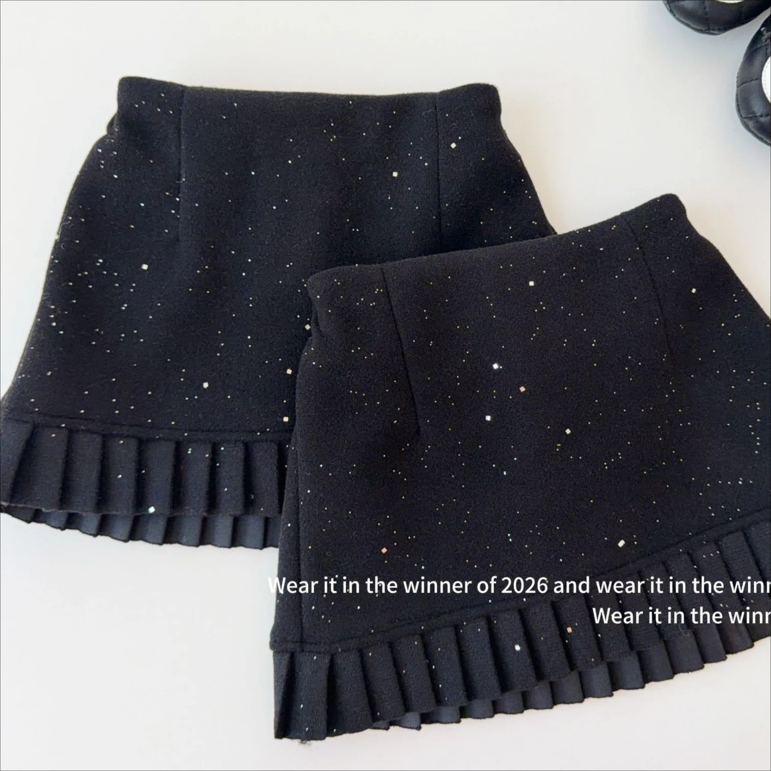 Girls Skirt 2026 Autumn and Winter New Children's Clothing Korean Style Girl Baby Temperament Thin Shiny Piece Woolen Skirt