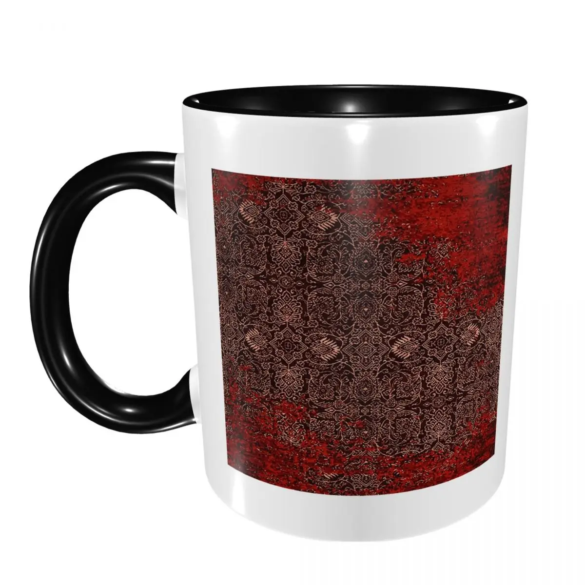 Red Vintage Oriental Traditional Moroccan Artwork Mug Funny Ceramic Coffee Cups Tea Mugs Milk Cup Drinkware Gift for Friends