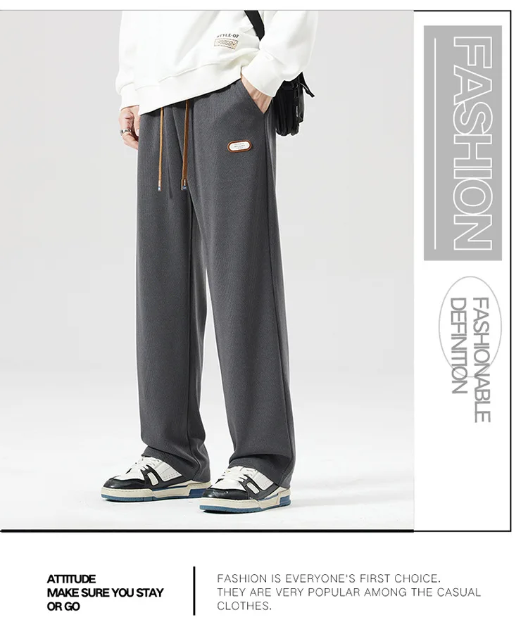 

Casual pants men versatile spring autumn retro sports straight leg pants for teenagers, drawstring pants, trendy retro trend