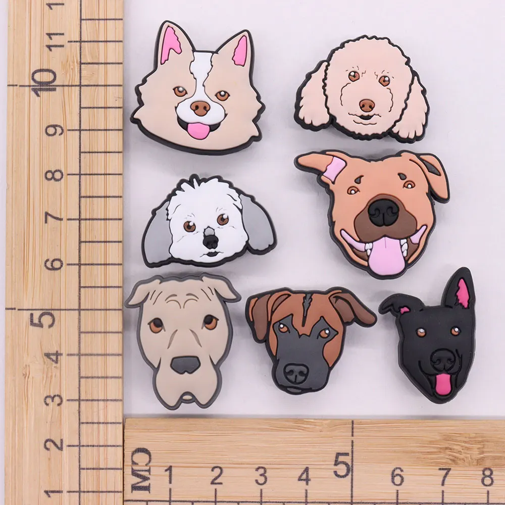 Mix 50PCS PVC Animal Shoe Charms Cute Cartoon Dog Series Sandals Shoes Children Adorable Decorations Accessories For Clogs Pins 