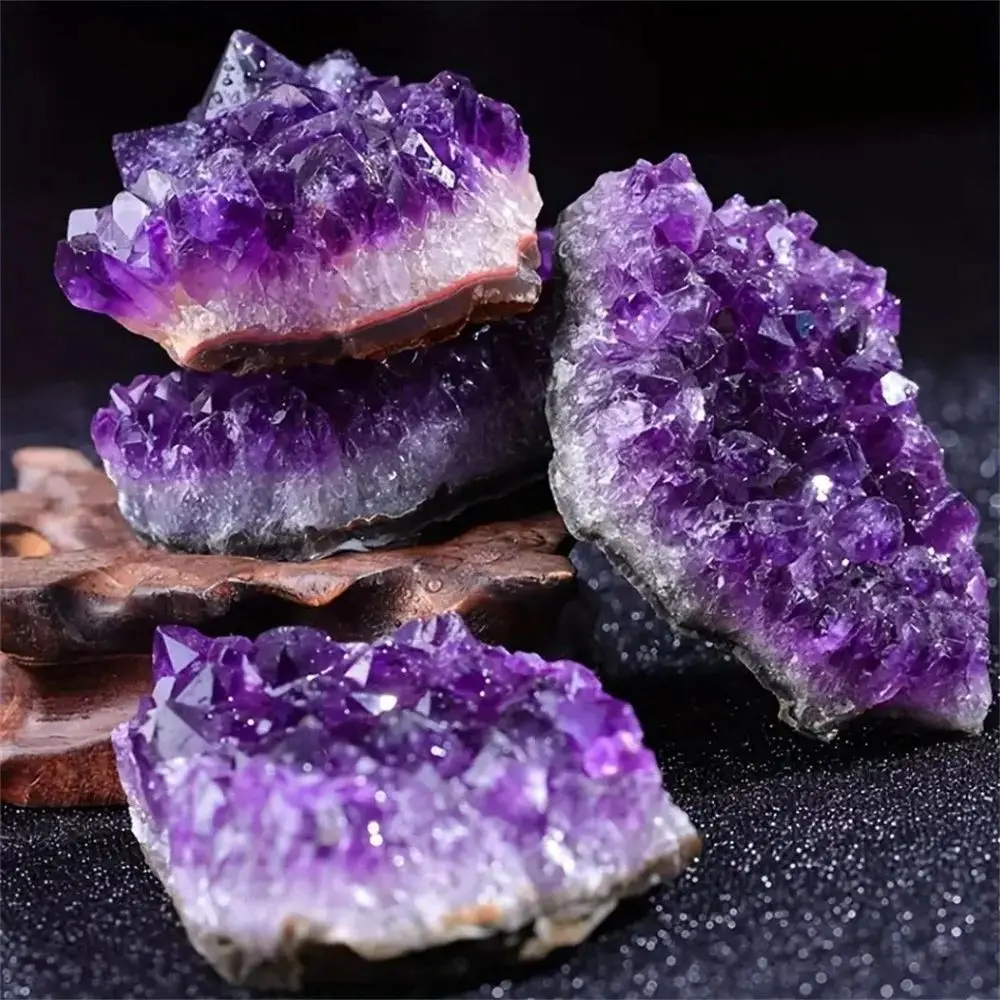 Raw stone cluster crafts natural amethyst amethyst ore specimen micro landscape decoration crystal stone